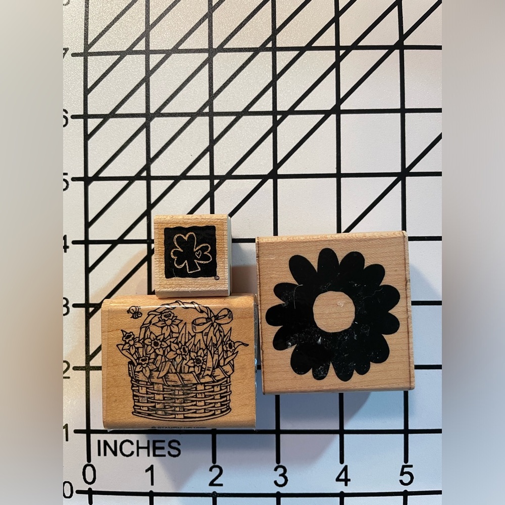 Flower Basket-Shamrock-Daisy 3 Stamps